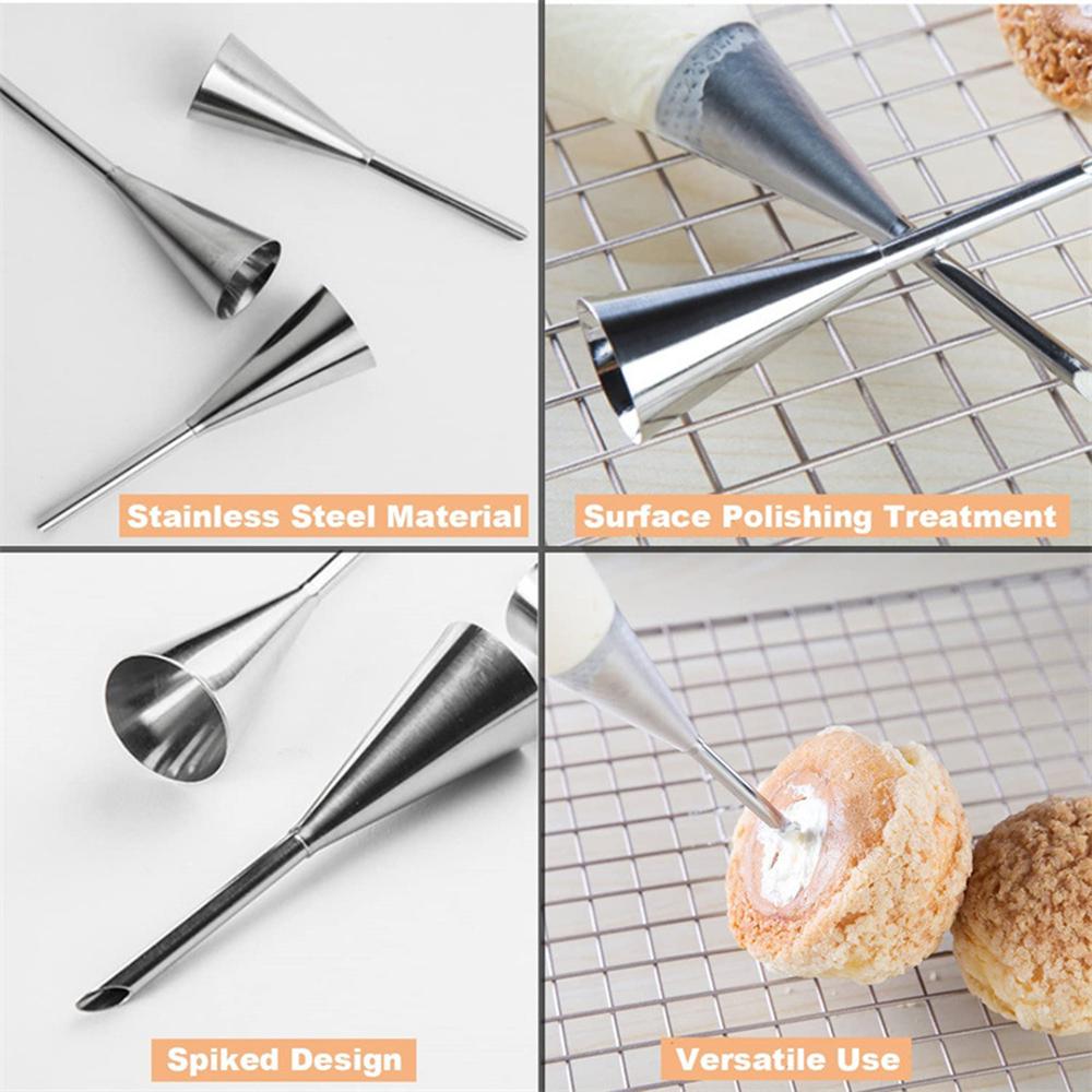 3 шт./компл. насадка для слоеного теста из нержавеющей стали, насадка для украшения, инструмент для выпечки, трубочка для торта, кухонная утварь