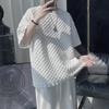 Мужская футболка с круглым вырезом, коротким рукавом, 3D-вафлей, летняя, однотонная, простая, стритвеар