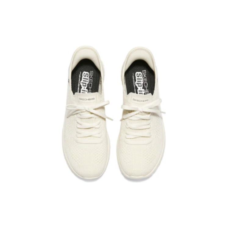 Skechers Слипоны Комфорт Универсальные Низкие Повседневные Кроссовки Женские Белый 104421-NTBK
