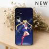 Чехол для телефона S-Sailor Anime Moon для Samsung S26,25,24,23,22,30,21,10,9,Ultra,Plus,Lite Черный Мягкий Чехол