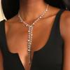 New Accessories Personalized Long Fringe Necklace European and American Sexy Irregular Full Diamond Necklace Female Necklace