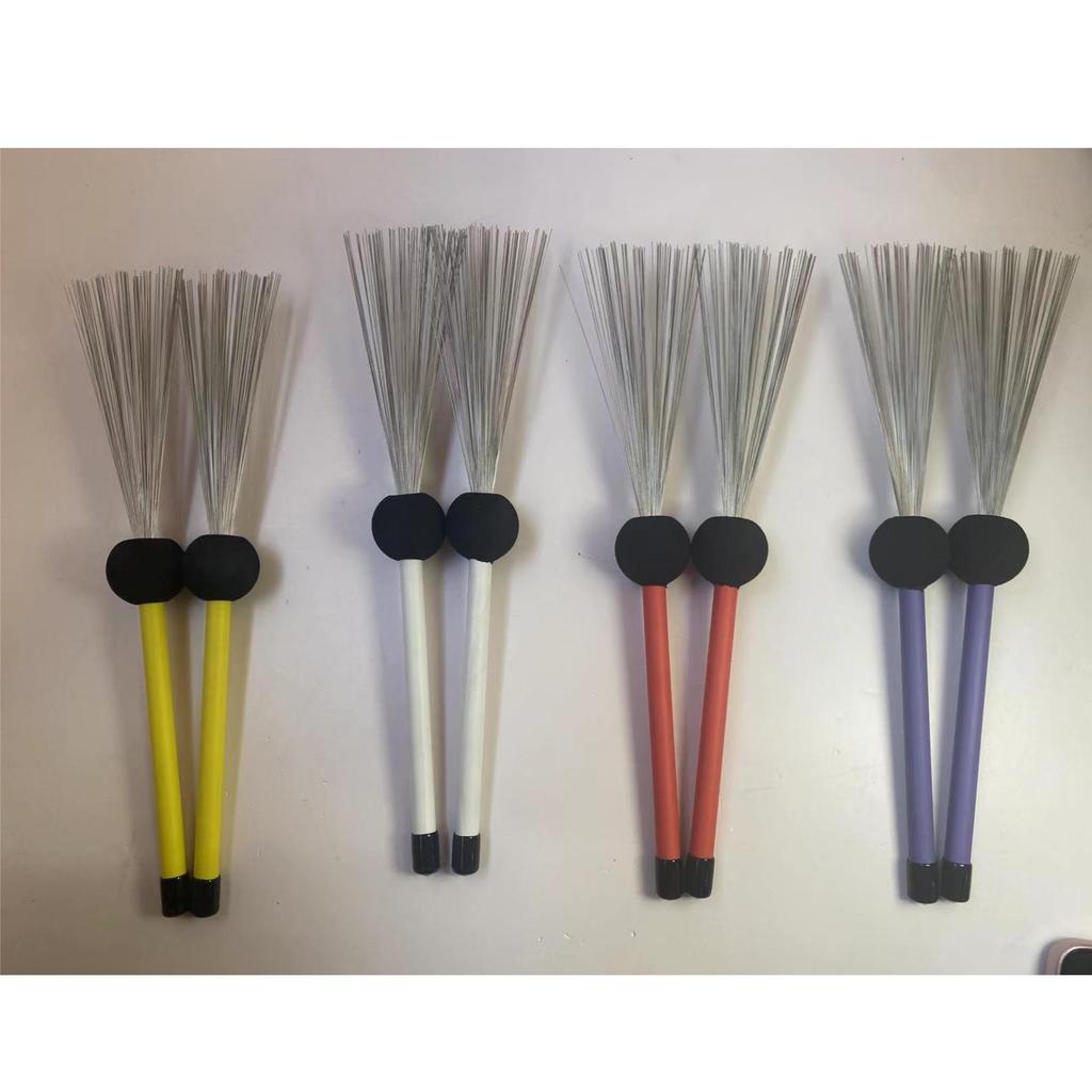 Percussion Accessories: Box Drum Sticks & Retractable Steel Wire Brushes