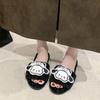Korean Version of Home Non-slip Warm and Comfortable Fluffy Slippers Cute Cartoon Girl Heart Cotton Slippers 2025 Autumn and Winter New