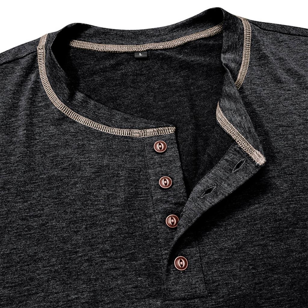 Мужская рубашка с коротким рукавом Мужская футболка с 4 пуговицами Повседневный топ