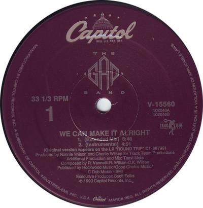 12-дюймовая пластинка GAP BAND - We Can Make It Alright V15560 Capitol Records 1990 США Рэп и Хип-Хоп/R&B Б/у