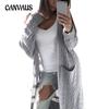 Fall and Winter Women's Plus Size Knit Long Double Pocket Full Body Twist Sweater Cardigan
