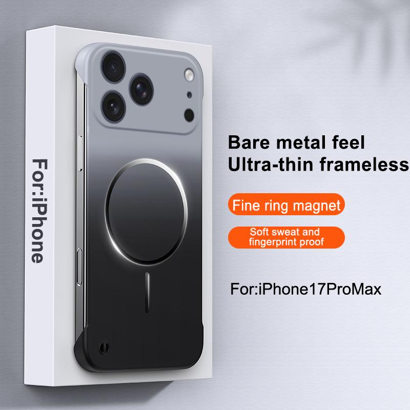 Безрамочный магнитный чехол с градиентным цветом для iPhone 17 Air 16 15 14 13 12 Pro Max Для Magsafe Ультратонкая мягкая задняя крышка из ПК
