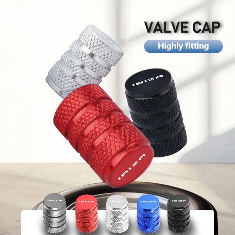 vhzh5 4pcs Car Wheel Tire Valve Rim Stem Cover Airdust Waterproof Cap For Seat Leon Ibiza Toledo Mk3 Mk2 FR Cupra Formentor Alhambra