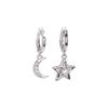 Ins Cold Wind Asymmetric Star and Moon Stud Earrings Niche Temperament Versatile Senior Sense Ear Buckle Earrings Female Ambience Back To School