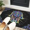 Colorful Hamsa Mandala Pattern Office Rug Chair Mat, Entryway Carpet, Suitable for Front Door, Bedroom, Living Room, Desk, Holiday Gift