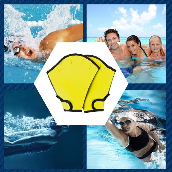 1 Pair Swimming Webbed Gloves Water Resistance Training Men Women Beginner Aquatic Fitness