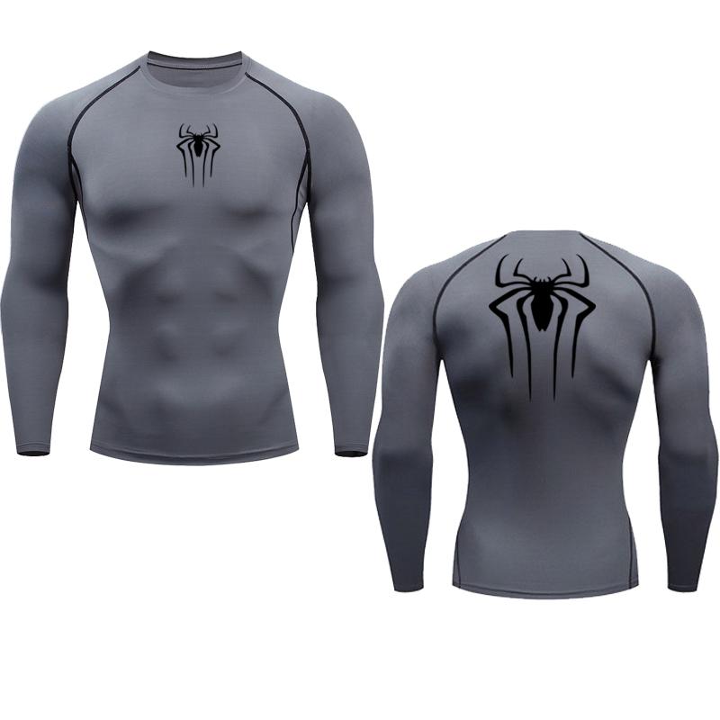 Printed Men's Athletic Compression Shirts Athletic Quick Dry Breathable Rash Guard Athletic Tight Workout Tops Summer Men