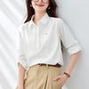 White Shirt Women's Long-sleeved Spring and Autumn Clothes New Tops Simple and Exquisite Commuting Temperament Women's Shirt