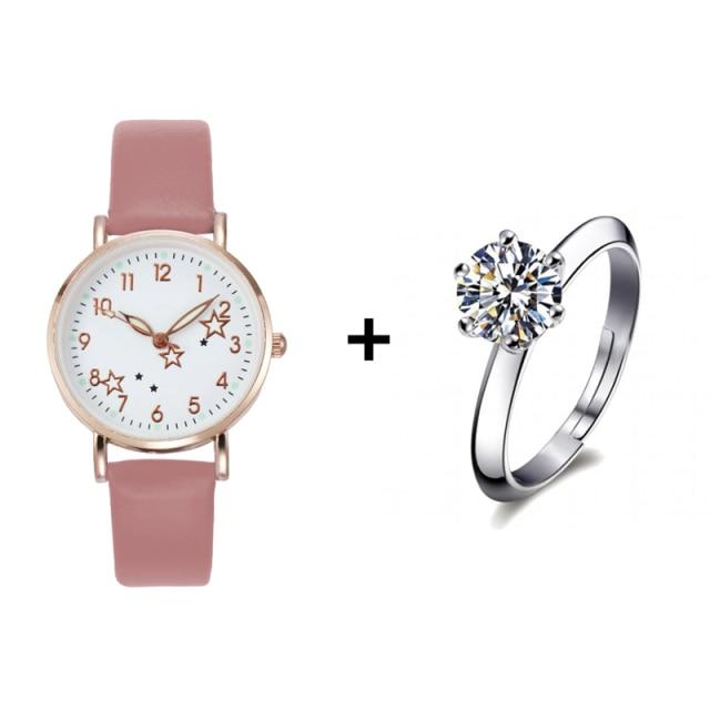 New Watch Women Simple Classic Fashion Small Dial Women's Watches Leather Strap Quartz Clock Wrist Watches Gift