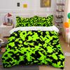 Vibrant Green Camouflage Set - Outdoors  kid's and adults' bedroom decor, Exquisite three-piece bedding set gift