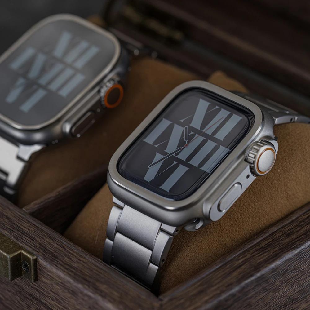 Металлический бампер для Apple Watch 46 мм 45 мм 44 мм защитная рамка для iWatch Series 10 9 8 7 6 5 SE замена на Ultra 2 49 мм