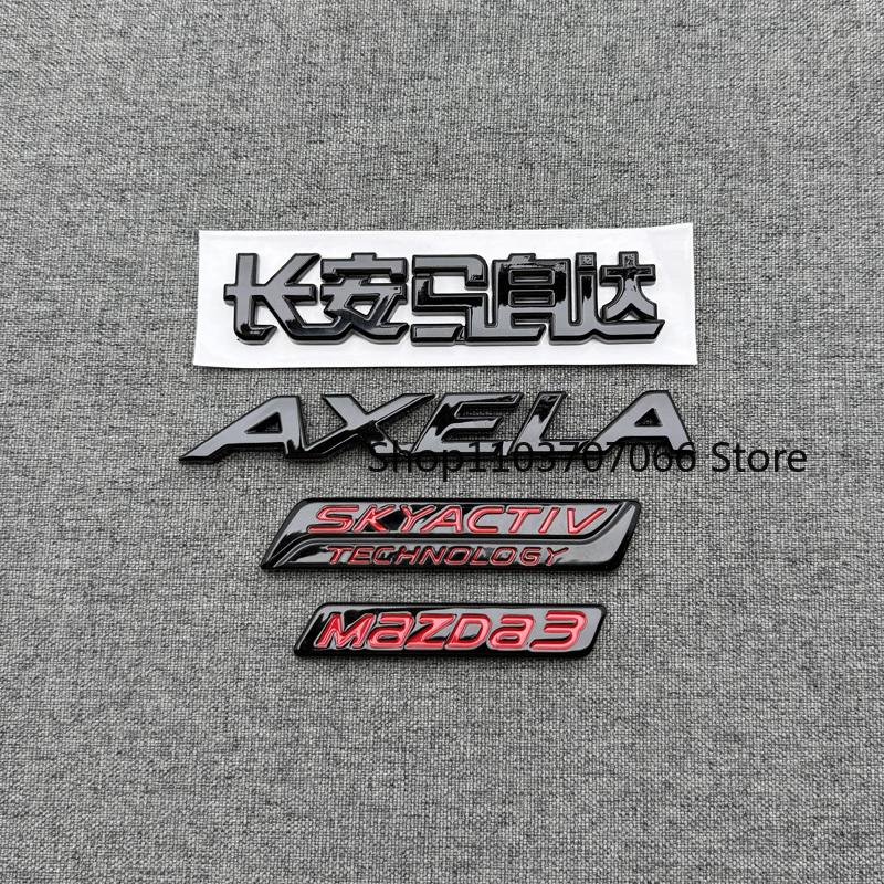 3D ABS Logo For 2014 15 16 Year MAZDA3 AXELA Sedan Hatch back Front Emblem Letters Car Trunk Badge Rear Letter Black accessories k2