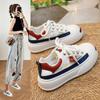 White Shoes for Students Women Trendy Summer New Platform Height Increasing Breathable Casual Shoes Street Shot