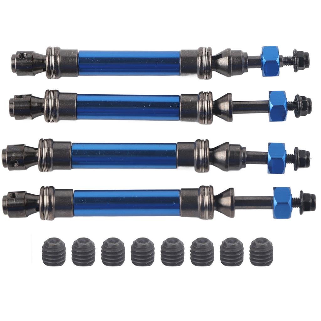 4Pcs CVD Front Rear Drive Shaft Metal Transmission Axle for Traxxas Slash 4X4 1 10 RC CarDark Blue