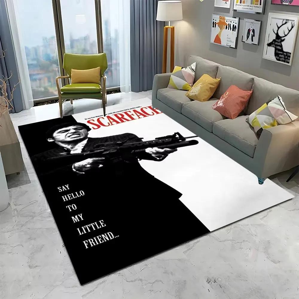 VIKAMA Scarface 3D Visual Rug Tony Classic Movie Carpet Non Slip Floor Mat Living Room Bedroom Sofa Decor Kids Playroom