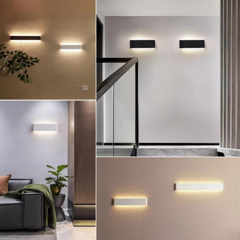 Tuya Smart LED RGB Wall Lamp Rectangle Dimmable Up Down Sconce Bedroom Vanity APP Voice Control Mirror Front Wall Lights Fixture