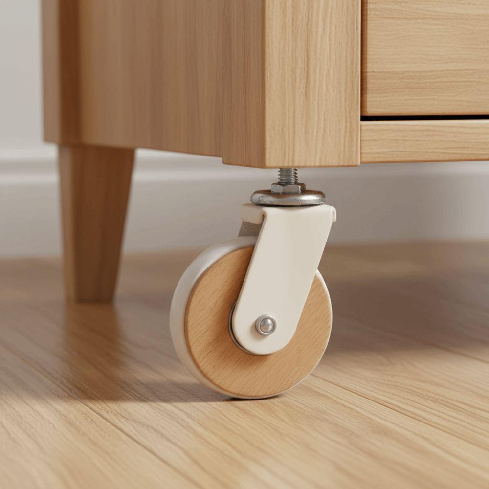 Lightweight Heavy-Duty Swivel Casters Solid Wood Decoration Brake System Wooden Storage Racks