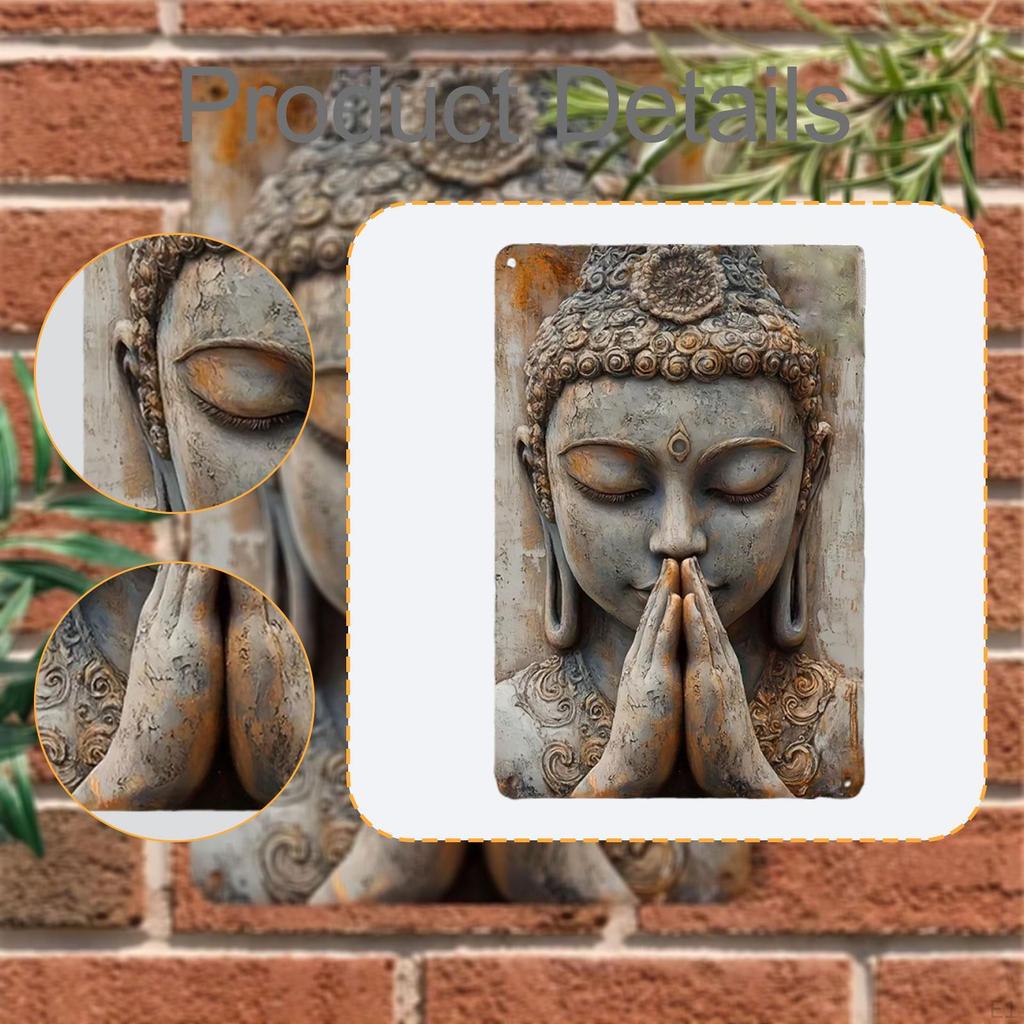 Buddha Wall Plaque Ornament 2D Flat Gifts Versatile Metal Art Decor Accessories for Cabinet