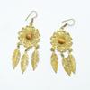 Brass Gold Plated Women's Earring, Natural Gemstone Cabochon Jewelry, Fashion Jewelry, Handmade Earring