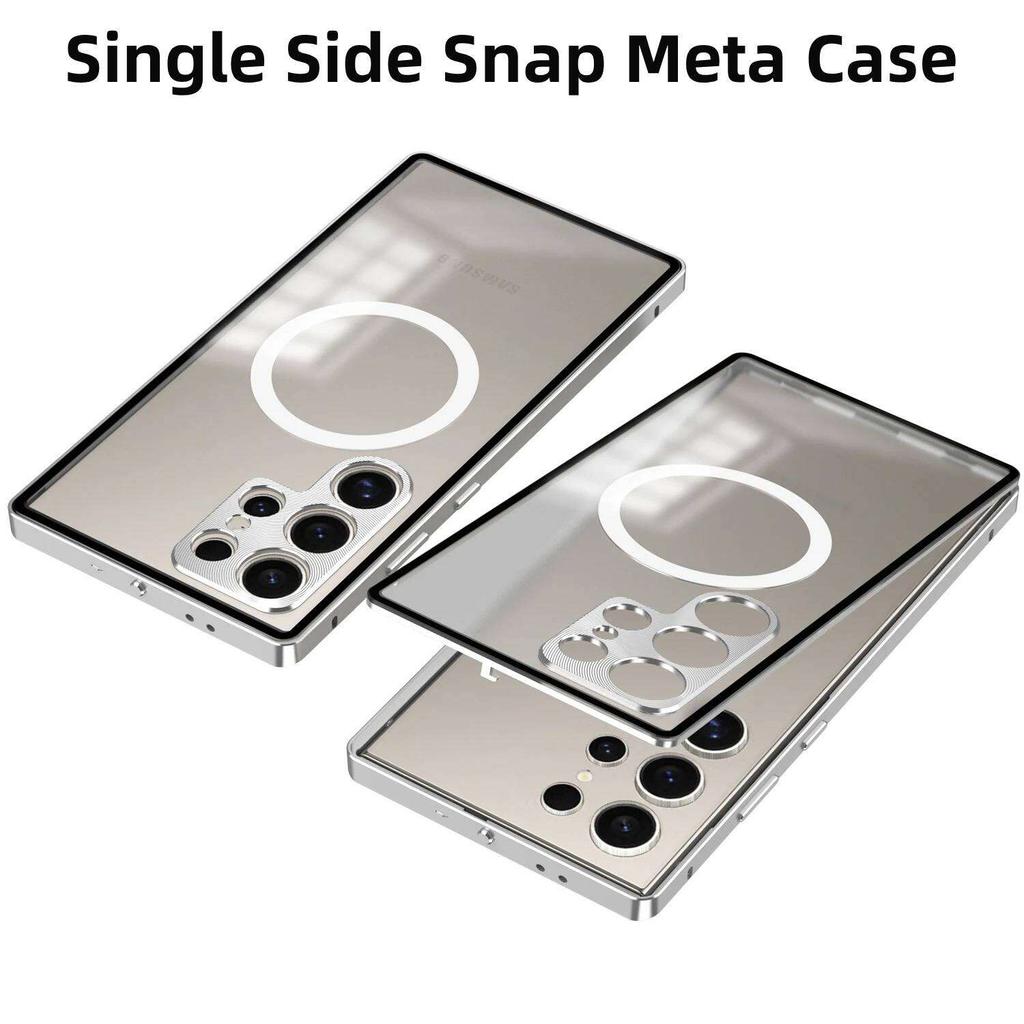 Магнитный чехол для Samsung Galaxy S25 Ultra S24 S23 Plus S25+ S24+ Magsafe Металлическая пружина Алюминиевый сплав Защита объектива Матовая задняя панель Бамперы для телефона