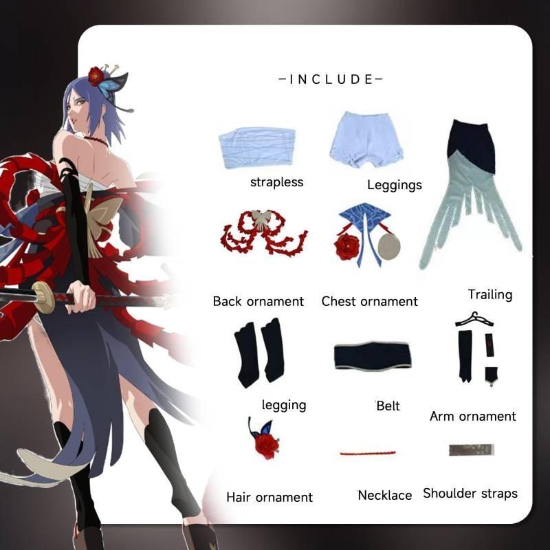 Sweet And Fresh Konan Cosplay Outfit White Crane Style Naruto Costume