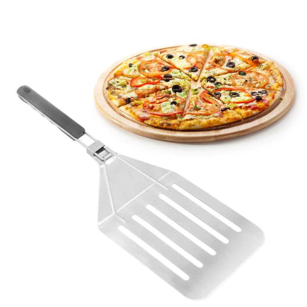 Stainless Steel Pizza Spatula Slotted Cake Lifter Durable Pizza Peel BBQ Serving