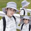 Уличная детская пляжная кепка для мальчика и девочки, детские панамы, защита от УФ-лучей, солнцезащитная шляпа, кепка с широкими полями