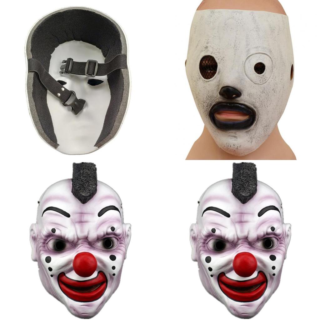 Slipknot Halloween Mask With Clown Face And Zipper Mouth For Costume Parties