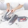 Transparent Mesh Cosmetic Bag Makeup Bag Travel Zipper Toiletry Bag Large Capacity Portable Handbag Storage Washbag