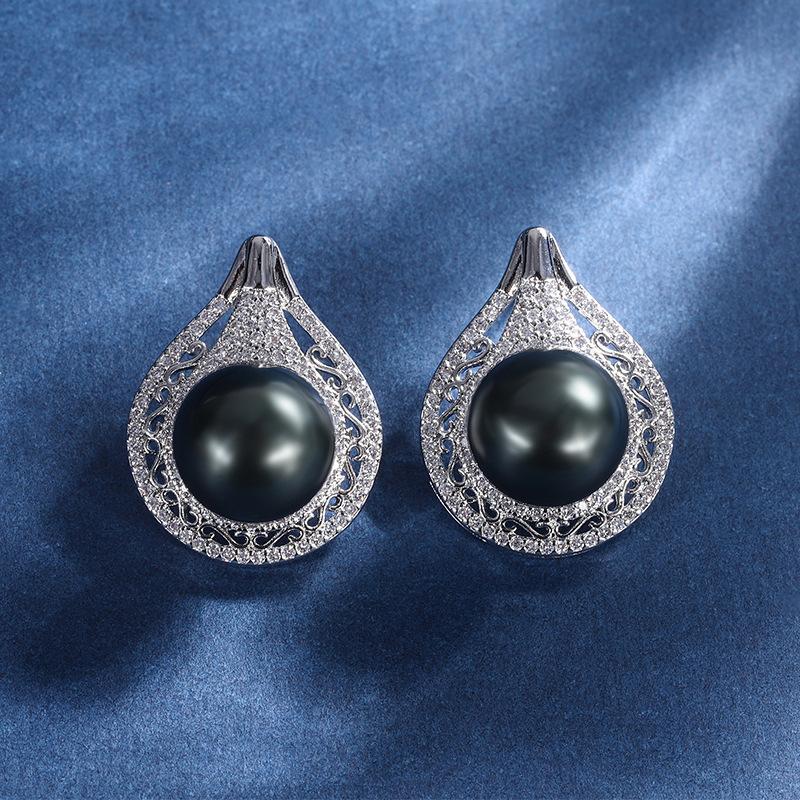 Доставка ювелирных изделий ожерелье из таитянского жемчуга кулон новые серьги с жемчугом женские длинные серьги-гвоздики с жемчугом