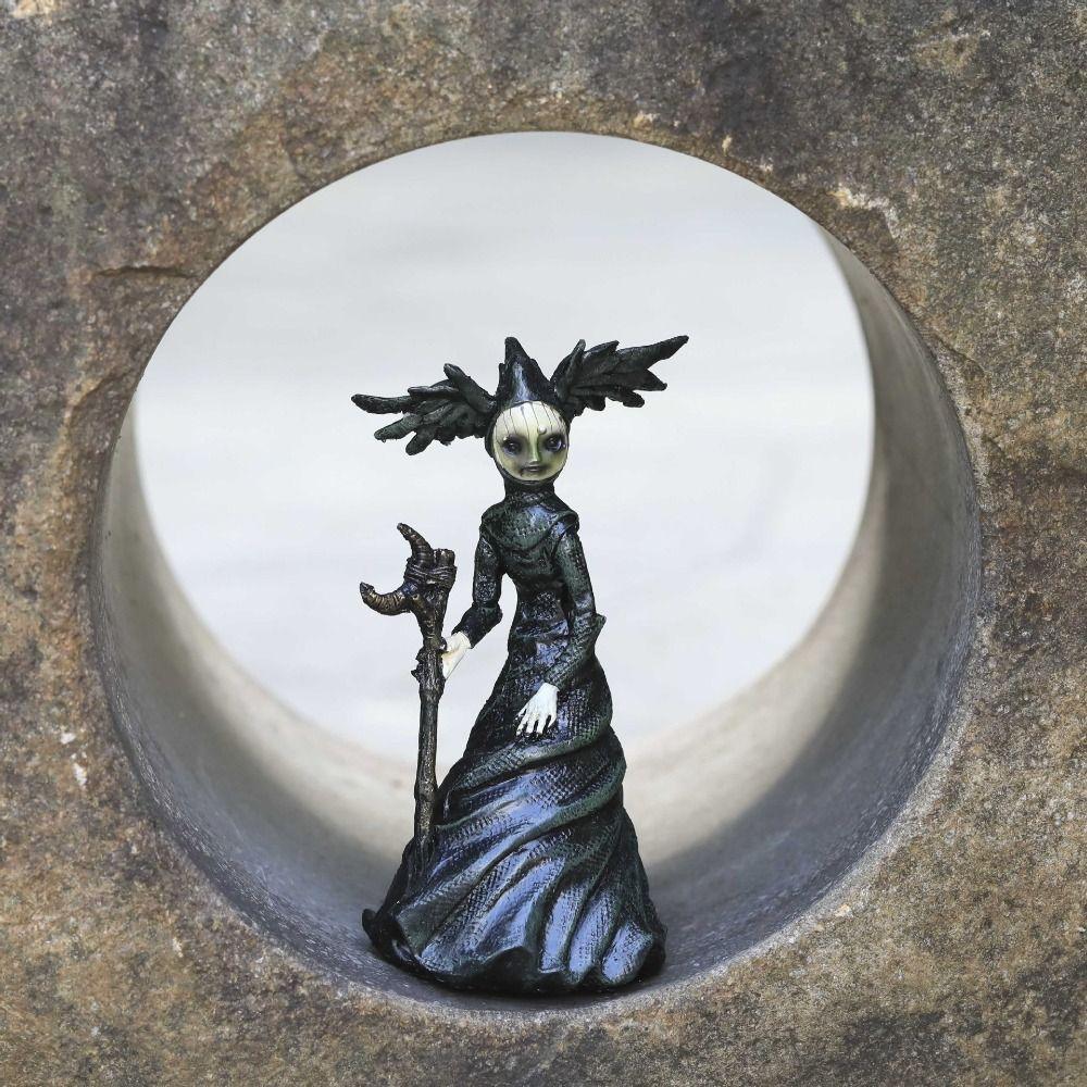 Микропейзаж смоляная статуэтка ведьмы на Хэллоуин забавная портативная фигурка привидения креативные водонепроницаемые скульптуры ведьмы фестиваль