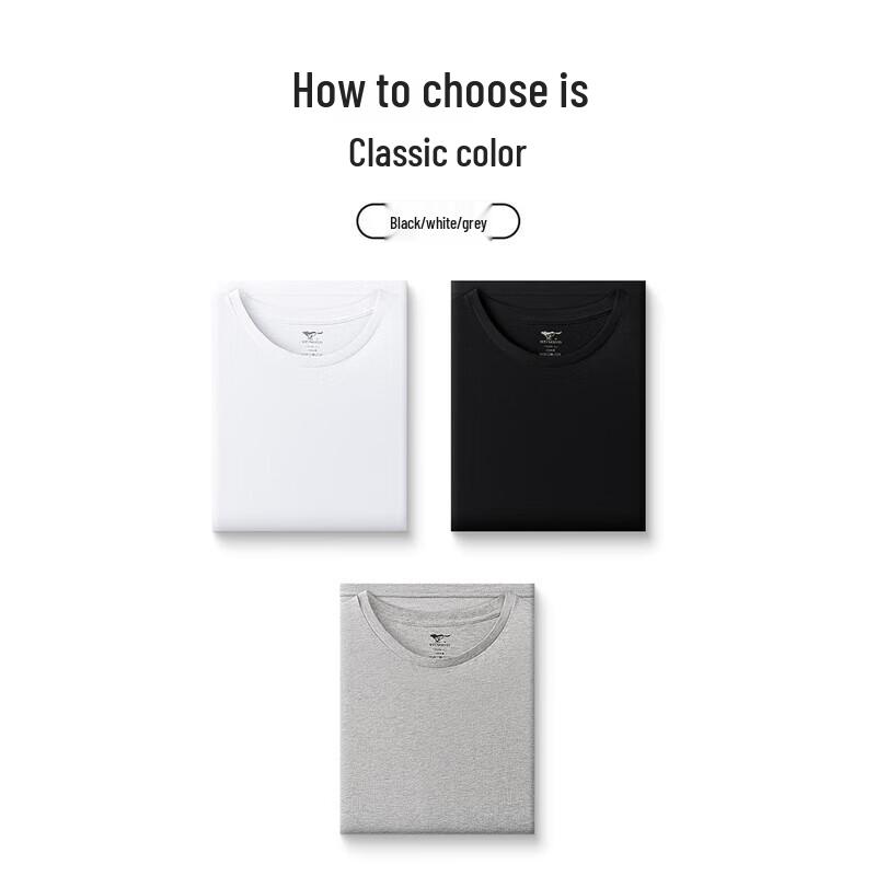 Septwolves Men's 100% Cotton Round Neck Short Sleeve T-Shirt 3-Pack