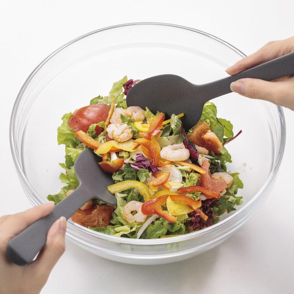 KAI 27cm Silicone Dishwasher for Mixing and Serving Gray Corporation's One-Piece Spoon, Safe, Dishes, (DH8101)