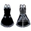 Women Cute Bowknot Decor Pocket Apron Plaid Print Splicing Adjustable Lace-up Kitchen Flirty Apron Mother Day Gift