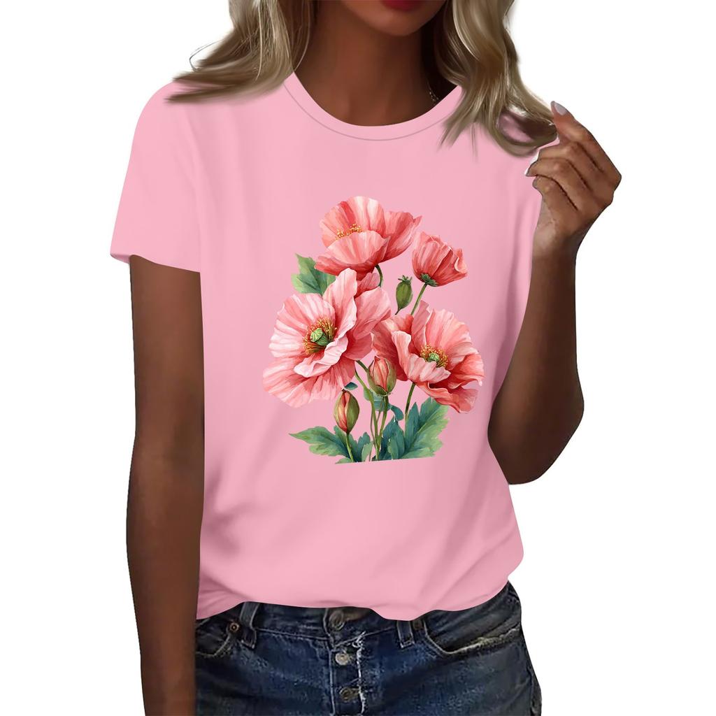 Женская мода повседневная футболка с круглым вырезом и короткими рукавами, топ, футболка, топ