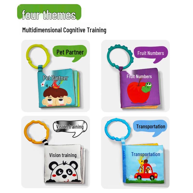 LALABABY Прочная тканевая книжка для малышей - Серия «Маленькая библиотека»