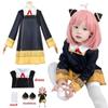 Anime SPY X FAMILY Anya Forger Cosplay Costume Women Black Dress Uniform Full Sets Halloween Carnival Party Clothes