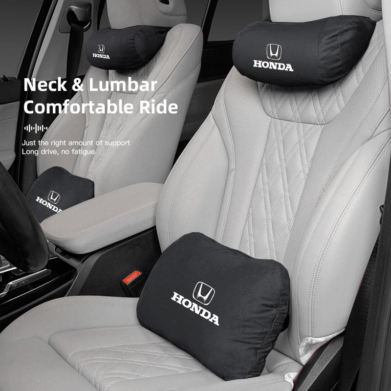 Car Neck Support Pillow Waist Pillow Auto Logo Seat Headrest For Honda Civic Accord Crosstour Spirior Odyssey Avancier UR-V CR-Z