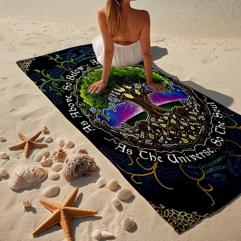 Tree Of Life Connection Beach Towel, Super Soft Microfiber, Gift for Her/Him, Birthday, for Pool, Beach, Travel, Home Decor Fan gifts