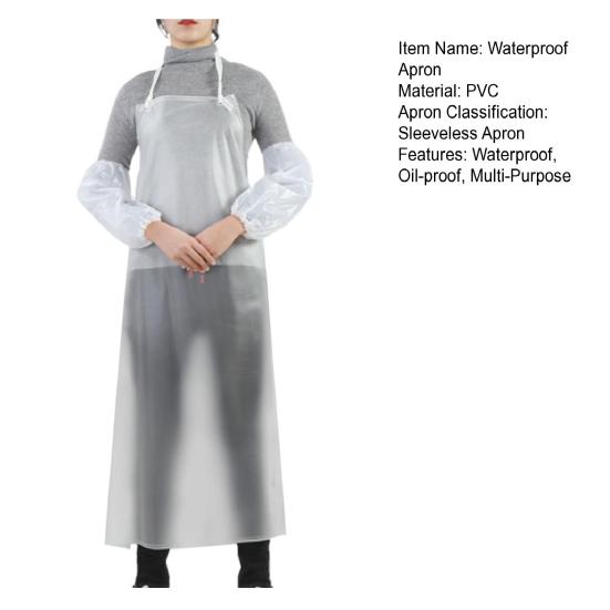 Waterproof Transparent PVC 31" Unisex Heavy Duty Apron 43" x Aprons Clear Plastic Oil Stain