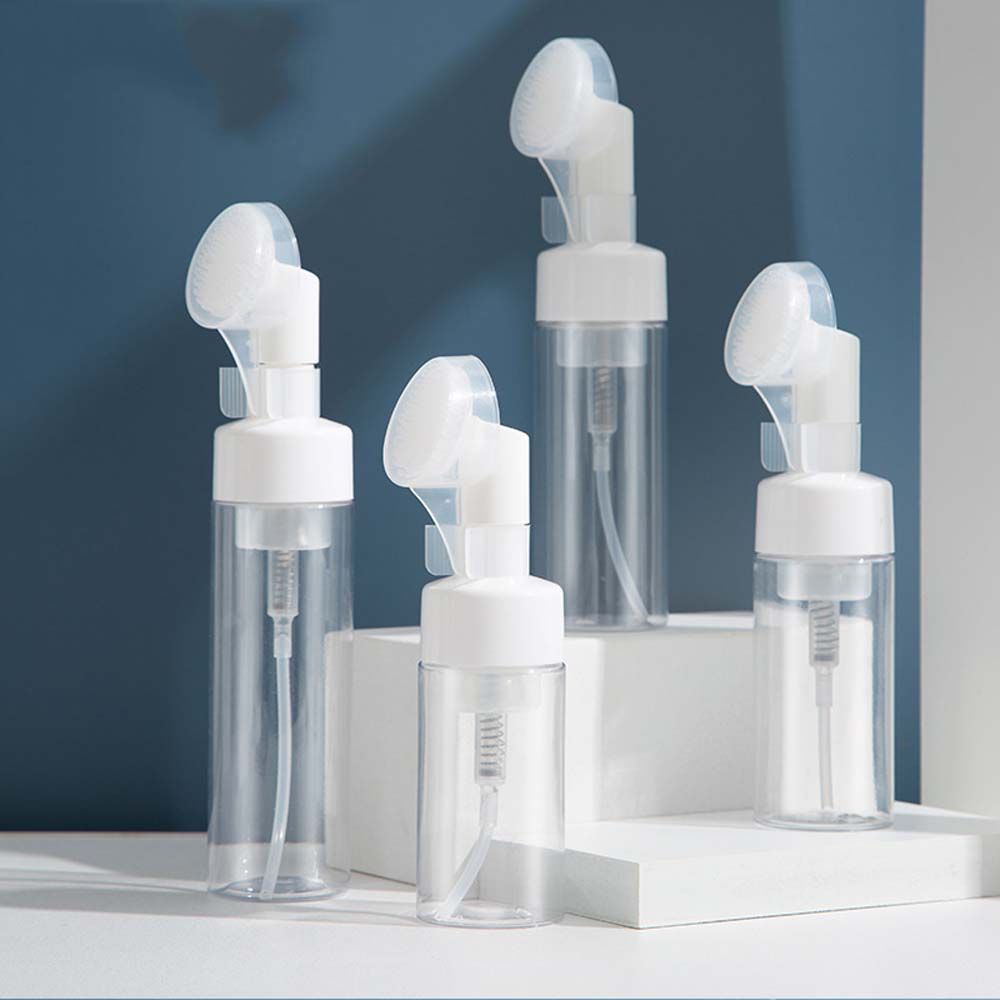 Portable Sub-bottling Tool Froth Pump Soap Mousses Liquid Spray Bottle Refillable Bottles Foaming Bottle With Cleansing Brush