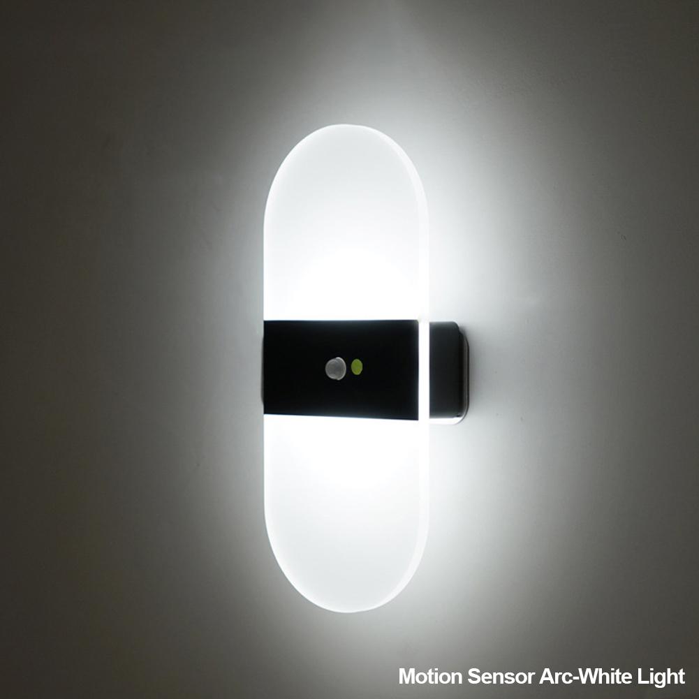 USB перезаряжаемые настенные светильники для дома, с датчиком движения в помещении, освещение для спальни, прикроватная лампа, коридор, лестница, декор, настенный светильник