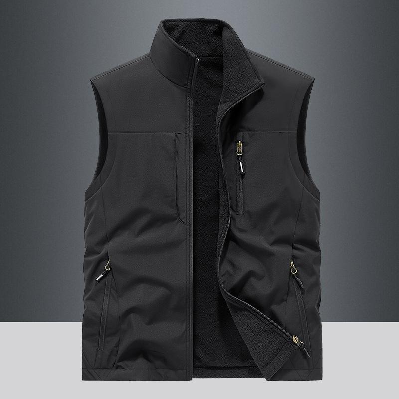 Двусторонний Утепленный Жилет для улицы Мужской Большого размера Жилет Без рукавов Куртка