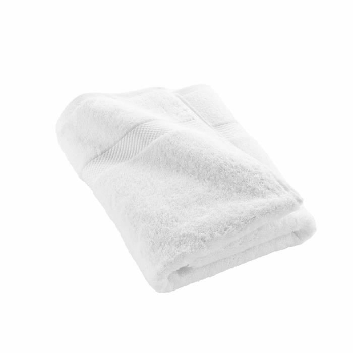 Serviette ou drap de douche - Elegante - 70 x 130 cm - 100% coton - 600 gr/cm² - Blanc