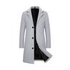 Spring Autumn New Long Cotton Coat New Wool Blend Pure Color Casual Business Fashion Men's Clothing Slim Windbreaker Jacket